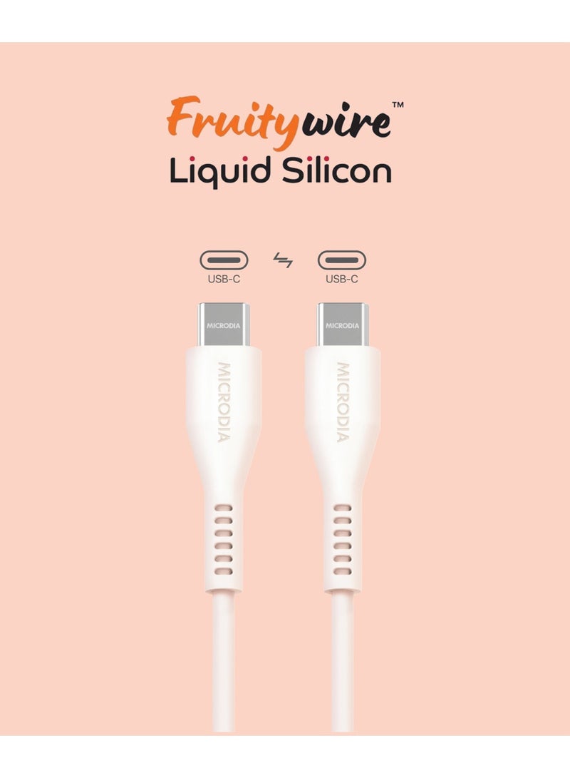 MICRODIA 【Microdia】 Fruitywire PD100W USB-C to USB-C Charge & Sync Cable, Liquid Silicon, 2.6m - Soft Touch & Tangle-Free - Image 3